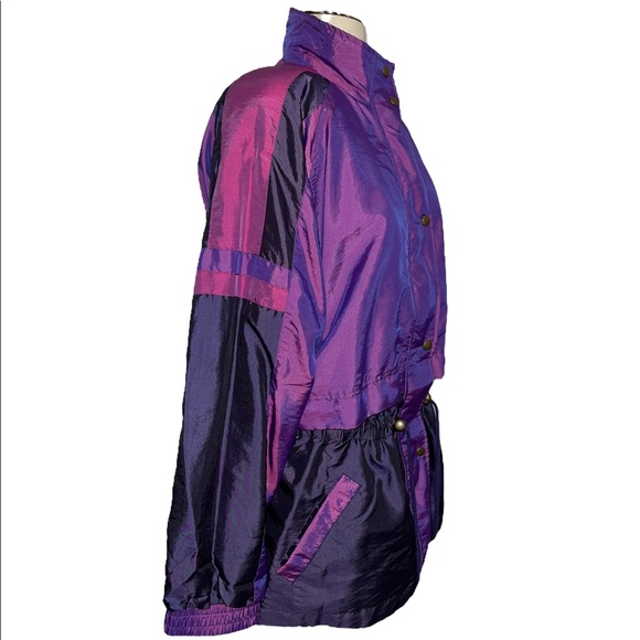 WILD! 90s Vintage Purple Iridescent Tracksuit | Size XL - Picture 7 of 16